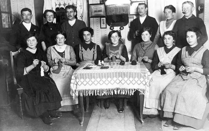 Framed Print : Historical photo, handicraft group Framed Print : Historical photo, handicraft group