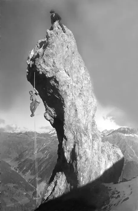 Framed Print : Historical photo, mountain climbers