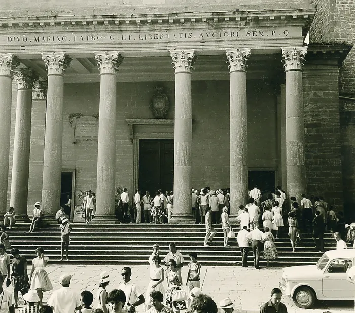 Framed Print : Historical photo summer 1961, Basilica of San Marino