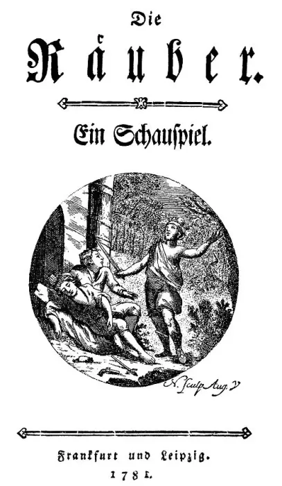 Framed Print : Historical print, 1781, title of the first edition of Die Raeuber Framed Print : Historical print, 1781, title of the first edition of Die Raeuber
