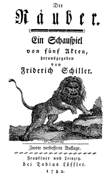 Framed Print : Historical print, 1782, title of the second edition of Die Raeuber