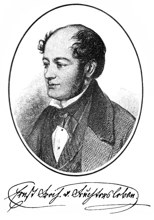 Framed Print : Historical print, 1840, portrait of Ernst Maria Johann Karl Freiherr von Feuchtersleben