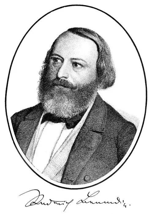 Framed Print : Historical print, 1852, portrait of Julius Roderich Benedix