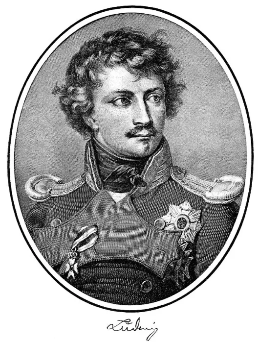 Framed Print : Historical print, engraving, portrait of Ludwig I
