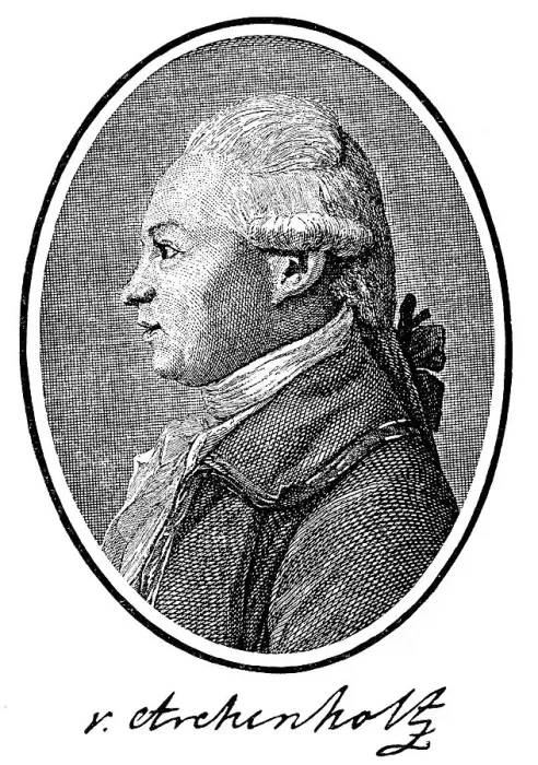 Framed Print : Historical print, portrait of Johann Wilhelm Daniel von Archenholz or Archenholtz