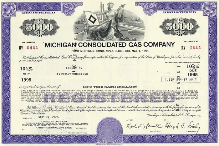 Framed Print : Historical share of The Michigan Consolidated Gas Company Framed Print : Historical share of The Michigan Consolidated Gas Company
