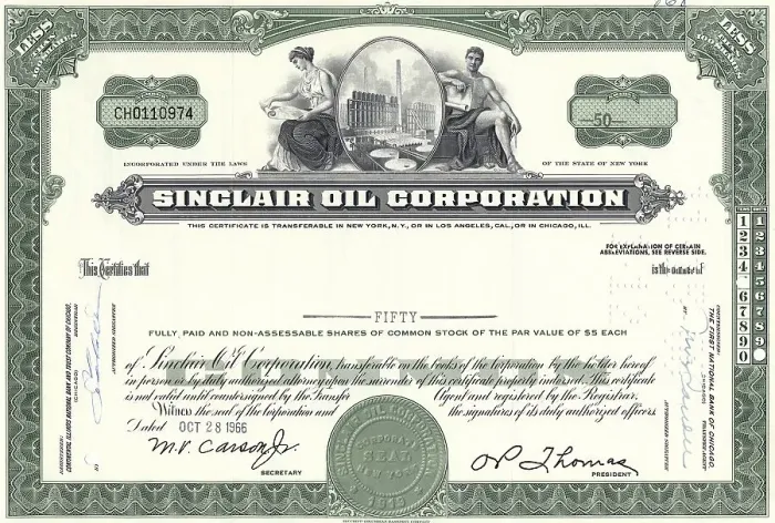 Framed Print : Historical stock certificate of an oil and gas company