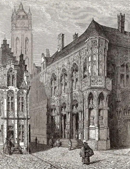 Framed Print : Historical town hall in Ghent, 18th century