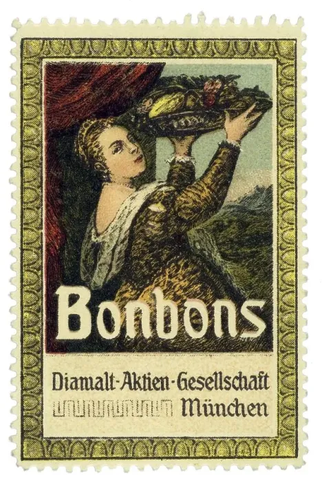 Framed Print : Historical trading stamp, German