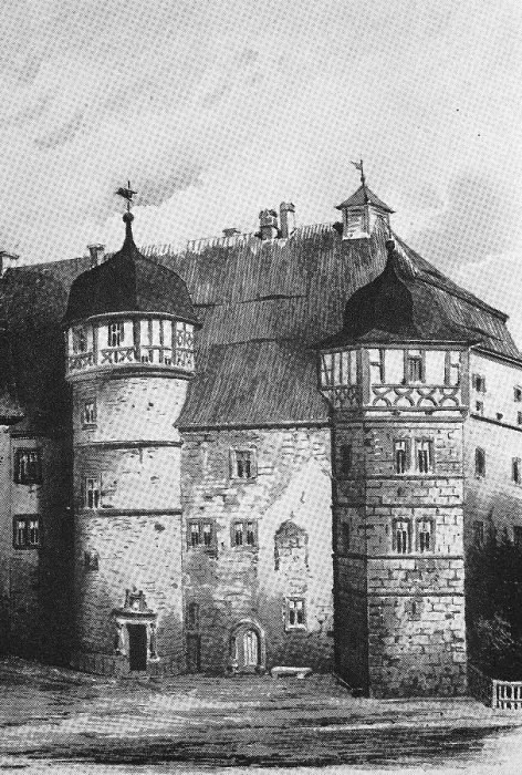 Framed Print : Historical view of Bundorf Castle, c