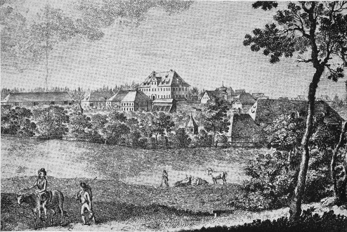 Framed Print : Historical view of Hemhofen Castle, c