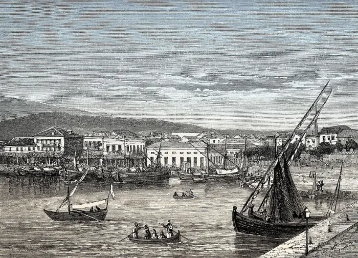 Framed Print : Historical view of Piraeus, Greece