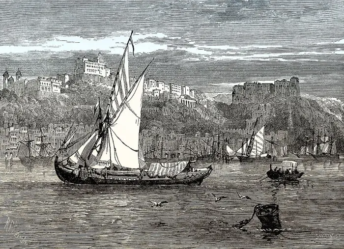 Framed Print : Historical view of Porto, 18th century