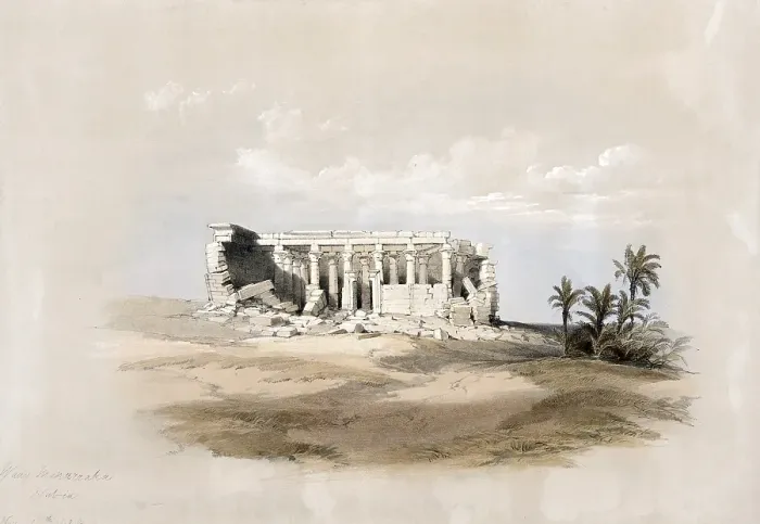 Framed Print : Historical view of the temple of Maharraka in Wady Maharraka around 1850, Nubia, Egypt, around 1850, Historical, digitally restored reproduction from a 19th century original, exact date of recording unknown, AI generated, Africa Framed Print : Historical view of the temple of Maharraka in Wady Maharraka around 1850, Nubia, Egypt, around 1850, Historical, digitally restored reproduction from a 19th century original, exact date of recording unknown, AI generated, Africa