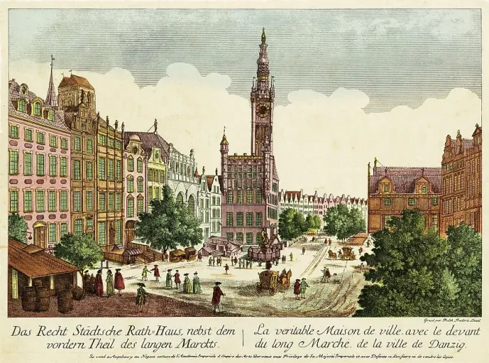 Framed Print : Historical view of the town of Gdansk with the town hall