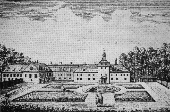 Framed Print : Historical view of Triesdorf Castle, c Framed Print : Historical view of Triesdorf Castle, c
