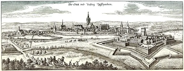 Framed Print : Historische Zeichnung, Stadtansicht mit Zitadelle