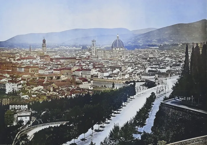 Framed Print : Historisches Foto (ca 1880) von Ansicht von Florenz Framed Print : Historisches Foto (ca 1880) von Ansicht von Florenz