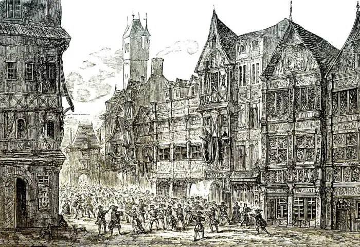 Framed Print : Hitorical street scene in Netherlands Framed Print : Hitorical street scene in Netherlands