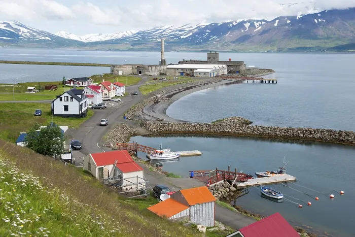 Framed Print : Hjalteyri, Eyjafjordur Fjord, Iceland