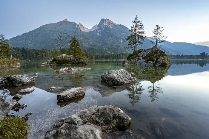Framed Print : Hochkalter reflected in Hintersee