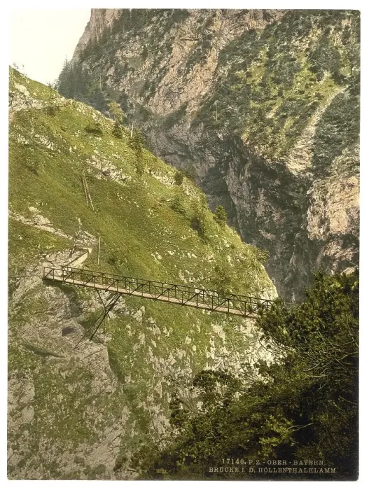 Framed Print : The Hoellentalklamm with bridge in Bavaria Framed Print : The Hoellentalklamm with bridge in Bavaria