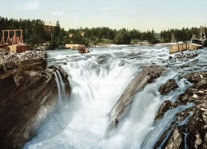Framed Print : Hofsfossen with Honefos waterfall Framed Print : Hofsfossen with Honefos waterfall