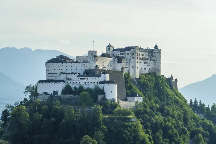 Framed Print : Hohensalzburg Fortress on Festungsberg Mountain on Summer Day