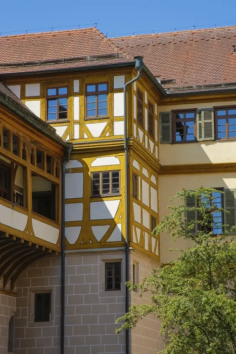 Framed Print : Hohentuebingen Palace, half-timbered building Framed Print : Hohentuebingen Palace, half-timbered building