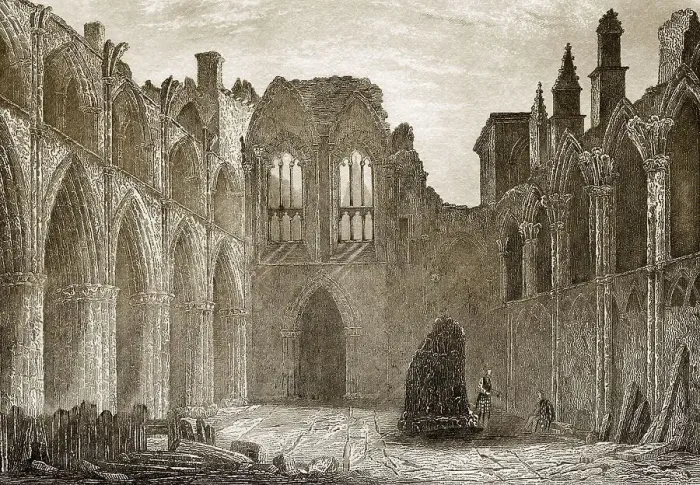 Framed Print : Holyrood Abbey, eine verfallene Abtei der Canons Regular in Edinburgh