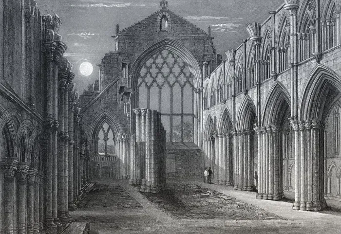 Framed Print : Holyrood Abbey, a ruined abbey of the Canons Regular in Edinburgh
