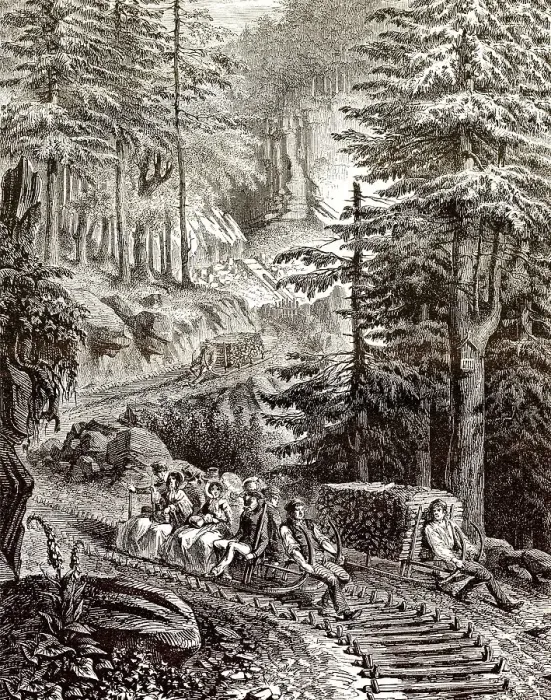 Framed Print : Holztransport mit einem Schlitten in den Bergen