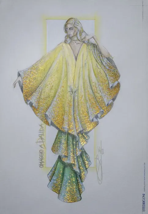 Framed Print : Homage to Dalida, evening dress