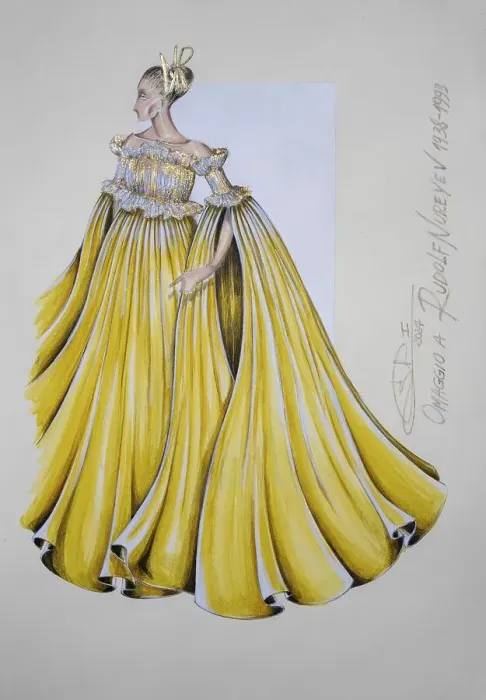 Framed Print : Homage to Rudolf Nurejew, evening dress Framed Print : Homage to Rudolf Nurejew, evening dress