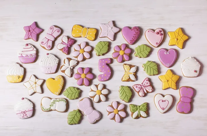 Framed Print : Homemade gingerbreads of various shapes laid out on the table