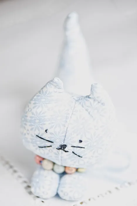 Framed Print : Homemade puppet, a cat