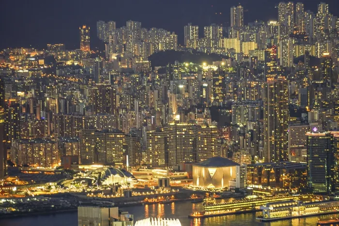 Framed Print : Hong Kong night view seen from Victoria Peak