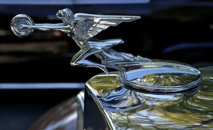 Framed Print : Hood ornament on a 1933 Packard at a Classic Car Show in Belvidere