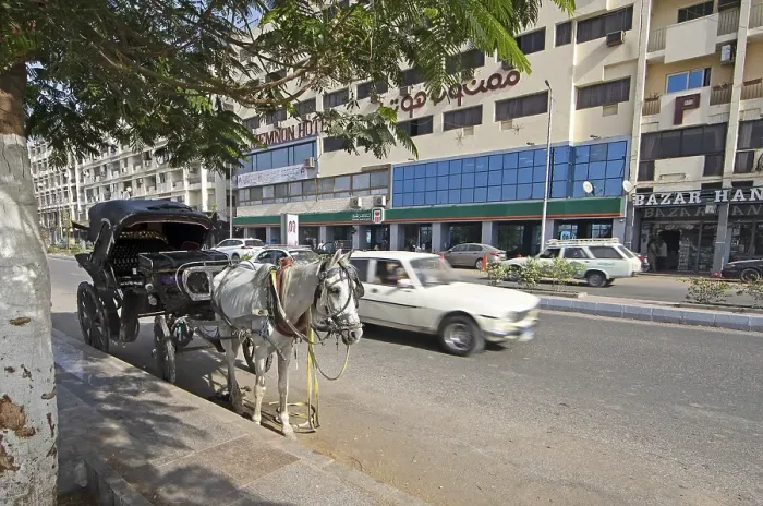 Framed Print : Horse-drawn carriage on the main road
