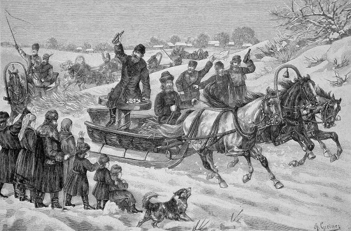 Framed Print : Horse-drawn sleigh ride on the Rade River during the Maslenitsa