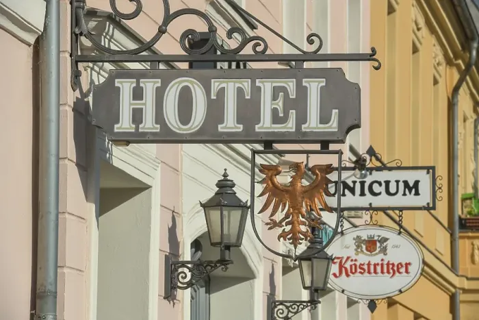 Framed Print : Hotel, Karl-Marx-Strasse, Neuruppin