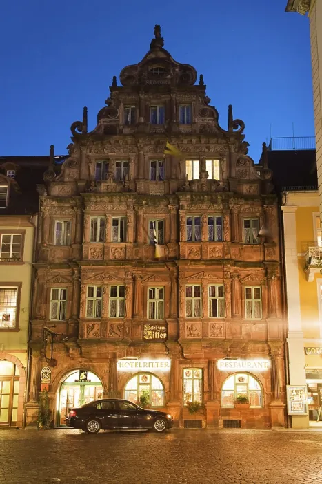 Framed Print : Hotel Ritter in the historic centre of Heidelberg at night Framed Print : Hotel Ritter in the historic centre of Heidelberg at night
