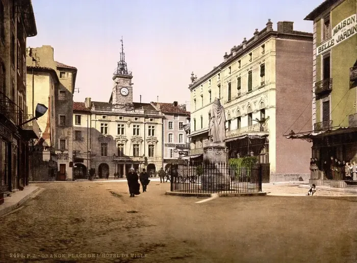 Framed Print : Hotel de ville place, around 1890
