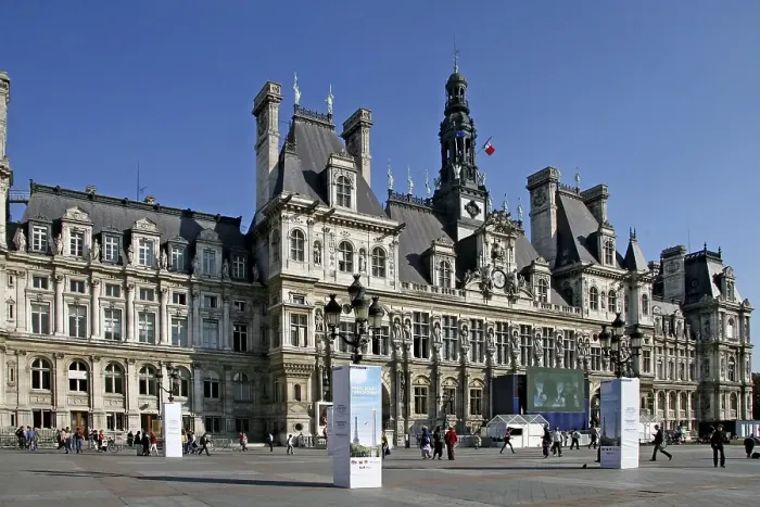 Framed Print : Hotel de Ville Town Hall, Detail Framed Print : Hotel de Ville Town Hall, Detail