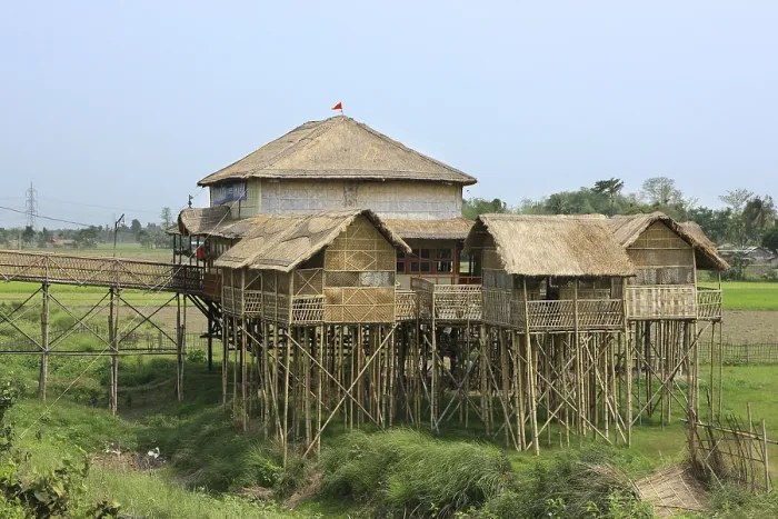 Framed Print : House of bamboo, Assam, India