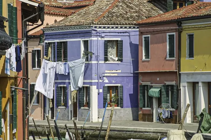 Framed Print : House facades, Burano, Venice, Venice