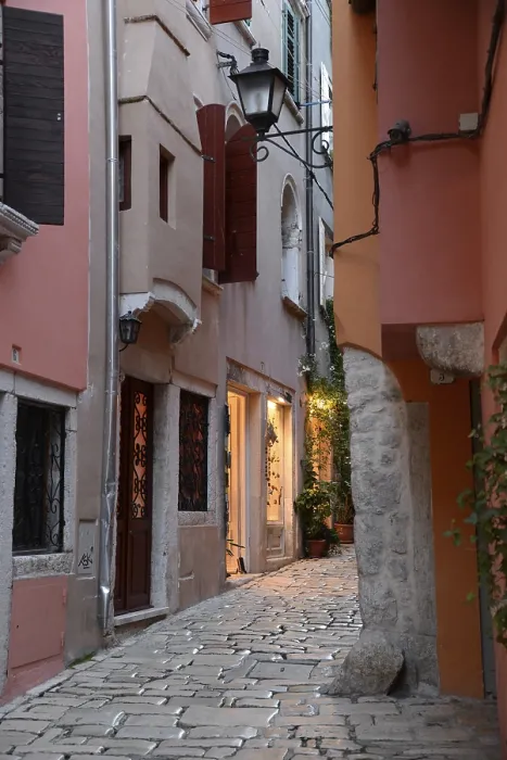 Framed Print : Houses, Rovinj, Istria, Croatia