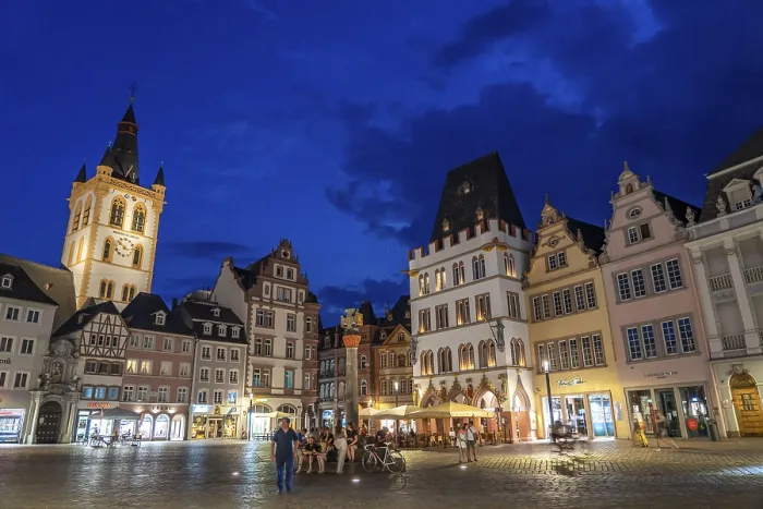 Framed Print : Houses, skyline on the main market square in the city centre of Trier