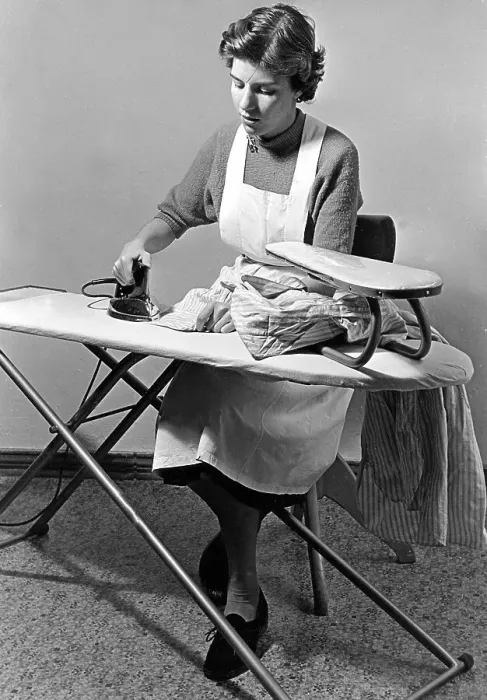 Framed Print : Housewife ironing, 1950s, Germany, Europe