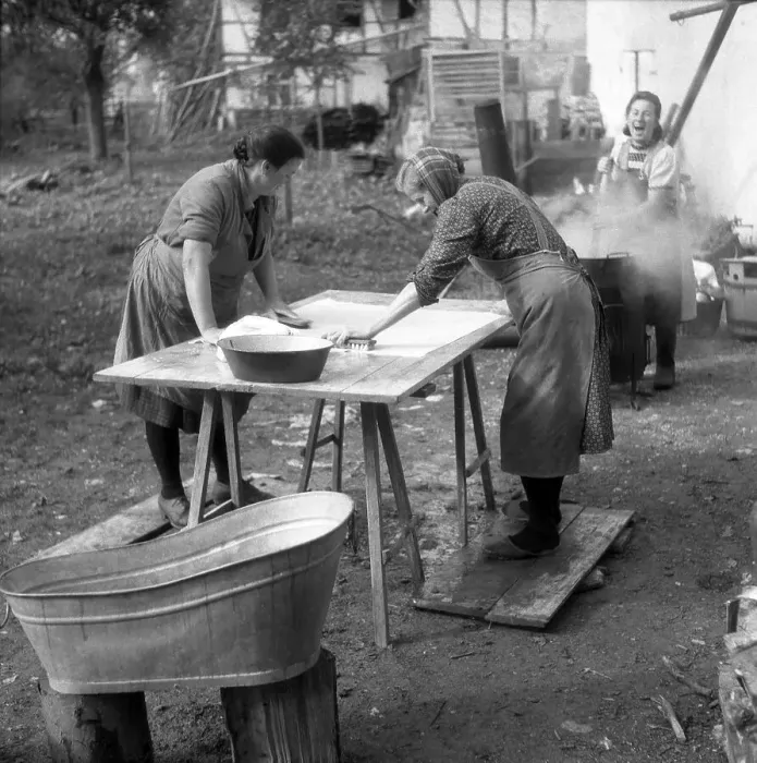 Framed Print : Housework approx. 1945 to 1955 Framed Print : Housework approx. 1945 to 1955